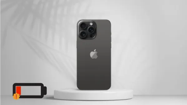 Hình ảnh màn hình iPhone hiển thị thông báo pin cần bảo trì