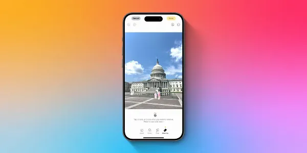 Hình ảnh minh họa tính năng Dọn dẹp (Clean Up) trên iOS 18.1 Beta 3, giúp loại bỏ các chi tiết thừa trong ảnh một cách dễ dàng.