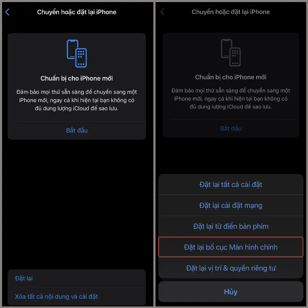 Hình ảnh minh họa việc xóa tất cả nội dung và cài đặt