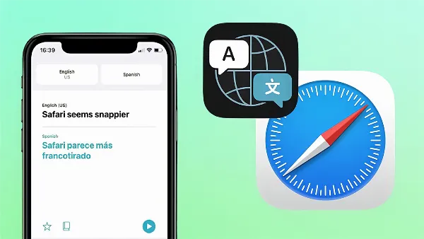Hình ảnh mô tả việc mở trang web cần dịch trên trình duyệt Safari iPhone