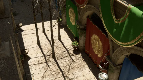 Hình ảnh so sánh hiệu ứng đổ bóng giữa có và không có Ray Tracing