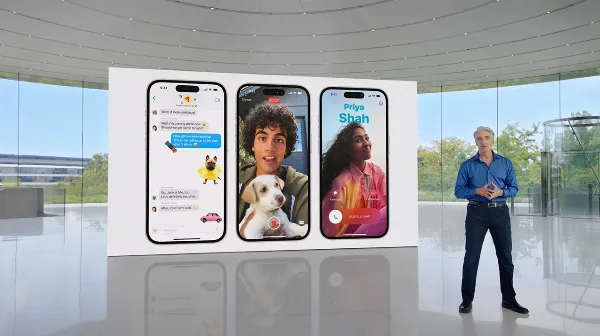 Hình ảnh thể hiện khái niệm iOS 17 beta, một phiên bản thử nghiệm của hệ điều hành iOS 17 dành cho các thiết bị di động của Apple