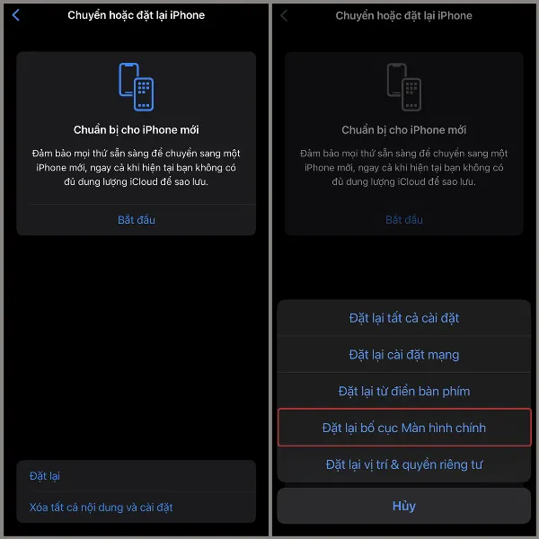 Hướng dẫn cách đặt lại bố cục màn hình chính