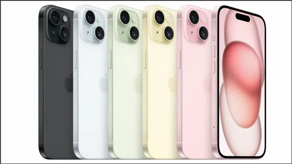 iPhone 15 Plus có các màu Vàng, Hồng, Xanh lá, Xanh dương và Đen