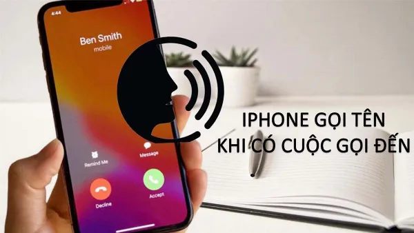 iPhone đang đổ chuông và hiển thị tên người gọi trên màn hình