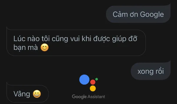 Kết thúc trò chuyện với Google Assistant