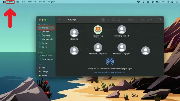 Kích hoạt AirDrop trên MacBook