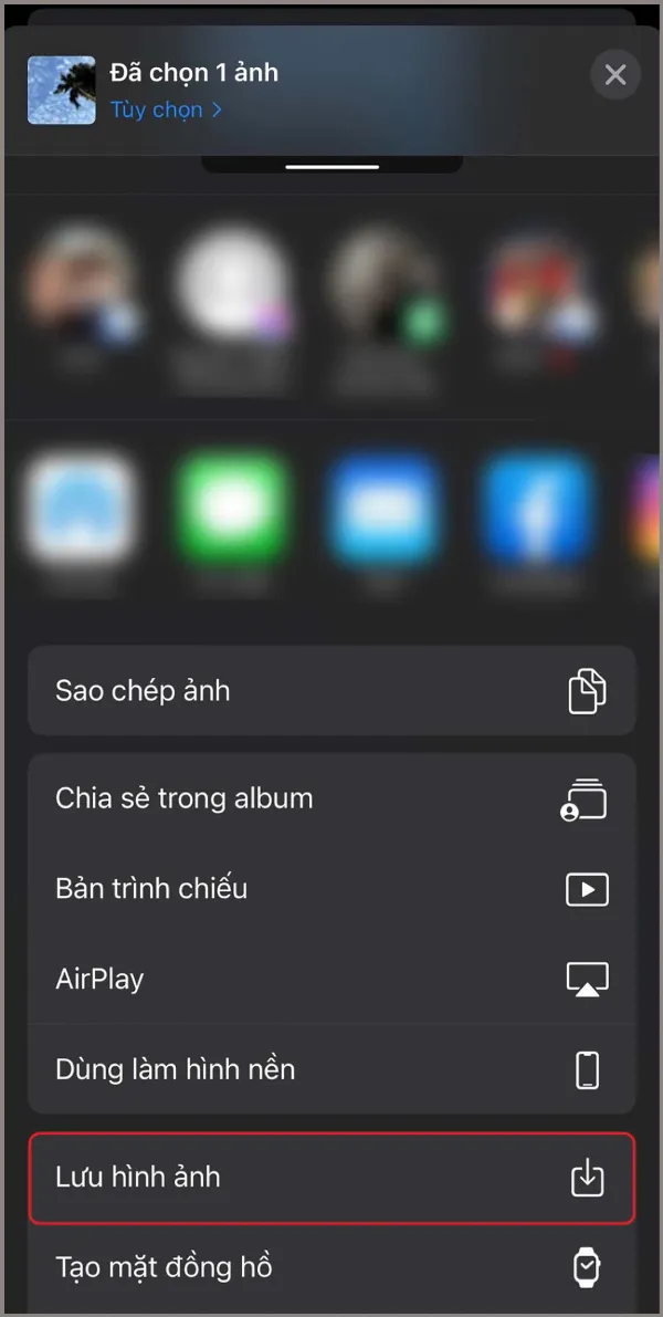 Lưu hình ảnh từ Album được chia sẻ vào thư viện Ảnh