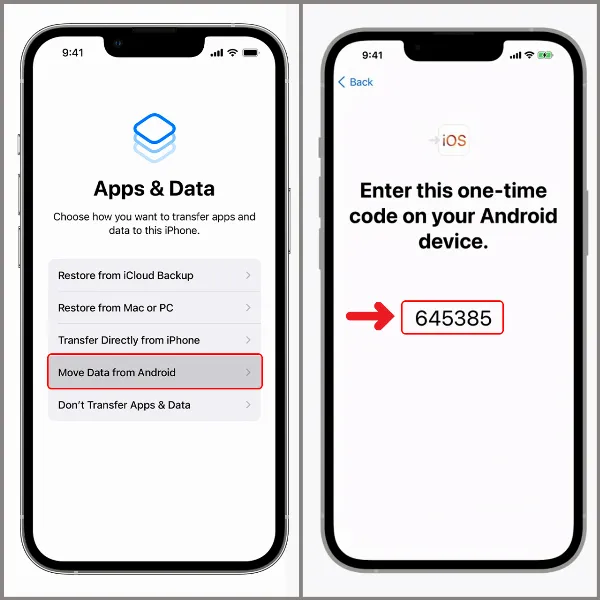 Màn hình Ứng dụng và Dữ liệu trên iPhone