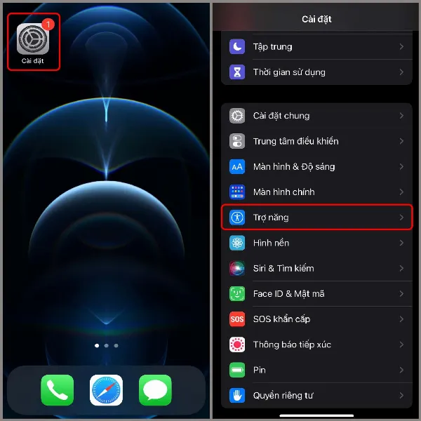 Cách đọc màn hình iPhone bằng Tiếng Việt giúp việc đọc văn bản trở nên vô cùng đơn giản, cùng thử nhé! 1 Mở Cài đặt, chọn Trợ năng trên iPhone