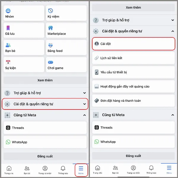 Messenger không hiện trạng thái online của người dùng phải làm sao? Nguyên nhân và 3 cách xử lý 4 Mở cài đặt Facebook