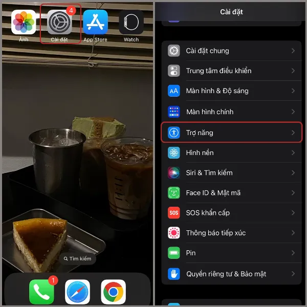 Mở cài đặt trợ năng trên iPhone SE
