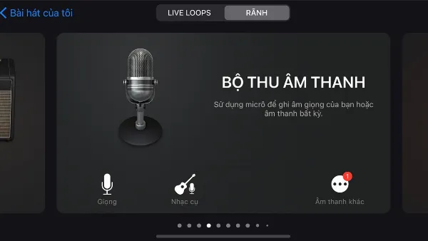 Mở GarageBand và chọn Bộ thu âm thanh
