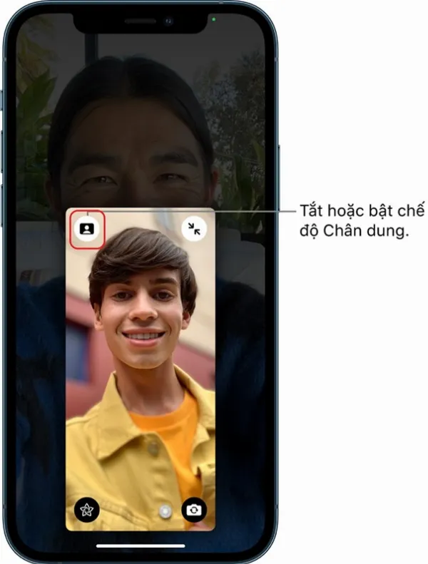 Mở rộng khung hình video xem trước trong FaceTime