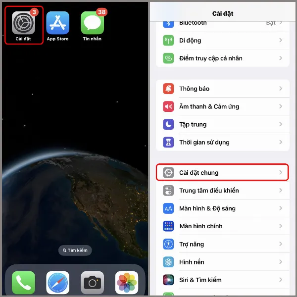 Mô tả: Ảnh chụp màn hình iPhone hiển thị mục "Giới thiệu" trong phần "Cài đặt chung", cung cấp thông tin chi tiết về thiết bị