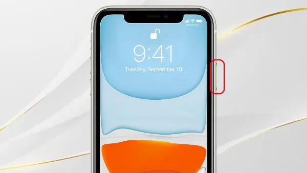 Mô tả cách nhấn giữ nút nguồn trên iPhone
