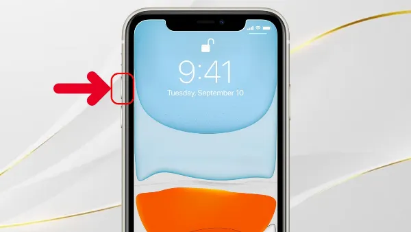 Mô tả cách nhấn nút giảm âm lượng trên iPhone