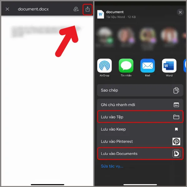 Mô tả cách tải file Word từ Gmail về iPhone thông qua ứng dụng Gmail