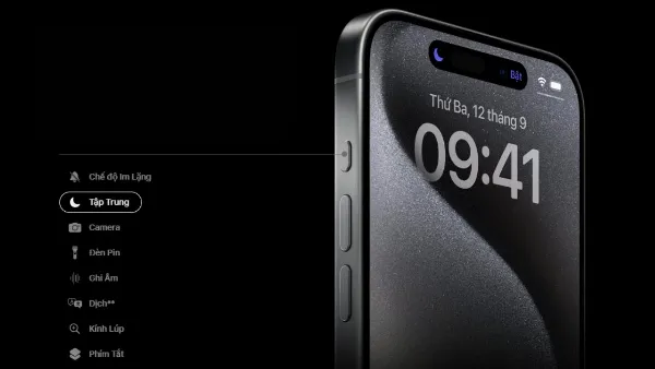 Mô tả: Nút Action mới trên iPhone 15 Pro thay thế nút gạt chuông/rung