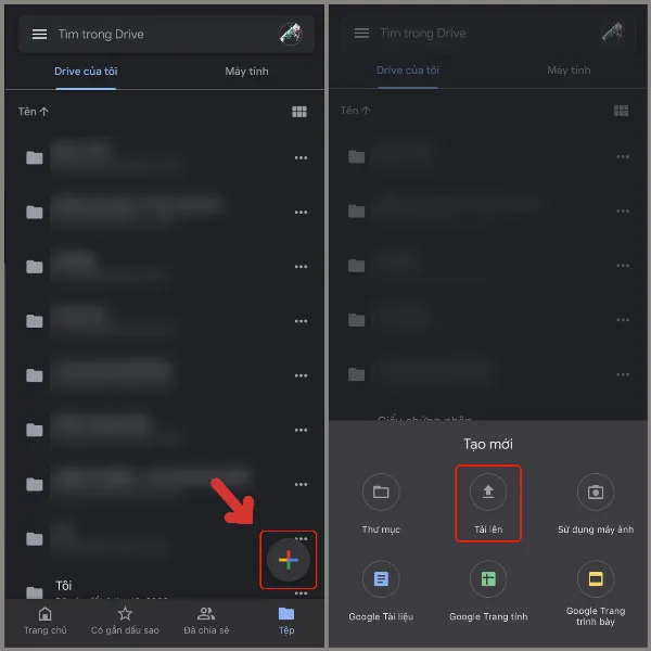 Mô tả: Tải tệp tin lên Google Drive từ iPhone để chuyển sang thiết bị Android