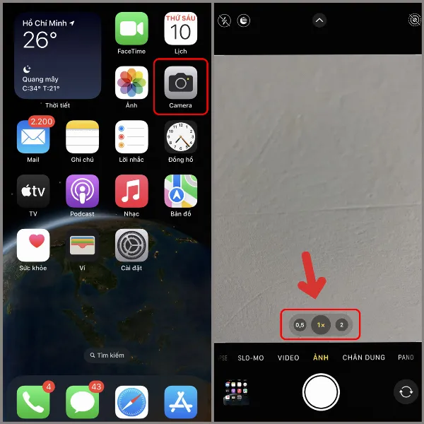 Cách chụp ảnh góc rộng trên iPhone X, iPhone XS, iPhone XS Max, iPhone XR vô cùng đơn giản cho bạn 6 Mở ứng dụng camera trên iPhone