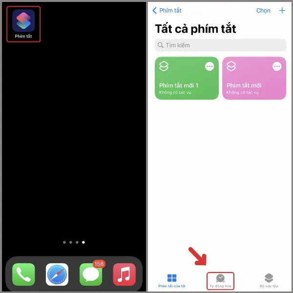 Cách tắt thông báo tự động hóa khi chạy phím tắt của iPhone cực đơn giản, không còn làm phiền bạn 1 Mở ứng dụng Phím tắt và chọn mục Tự động hóa
