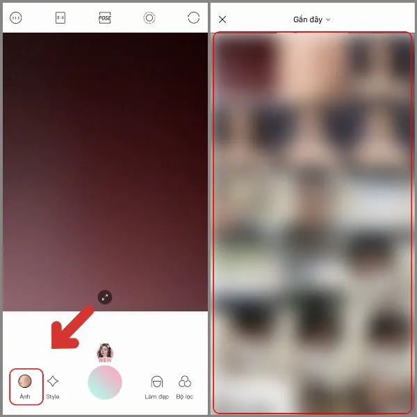Mở ứng dụng Ulike trên điện thoại và chọn mục Ảnh