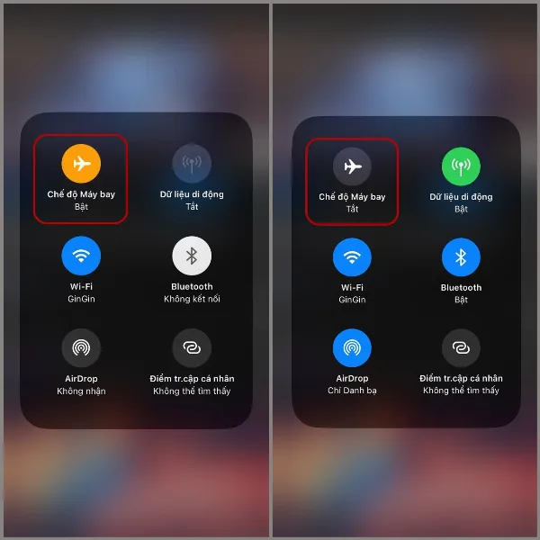 Người dùng kiểm tra chế độ máy bay khi iPhone bị mất tiếng khi gọi