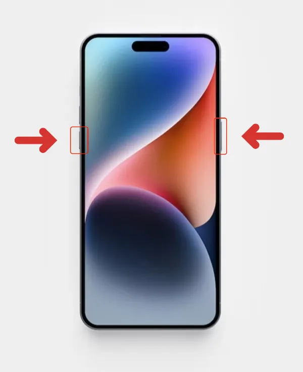 Nhấn giữ nút nguồn và nút giảm âm lượng để tắt nguồn iPhone 14 Pro