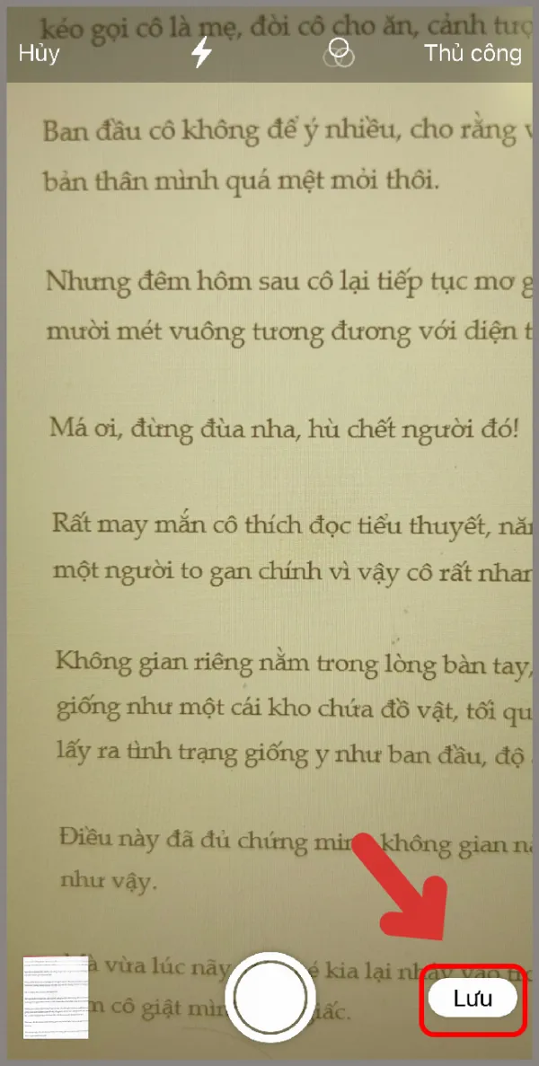 Nhấn Lưu để hoàn tất quá trình scan tài liệu trên iPhone