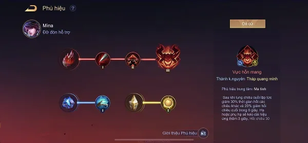 Phù hiệu tối ưu cho tướng Mina