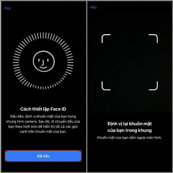 Cách cài 2 Face ID cho iPhone 11 series cực đơn giản, để người thân thiết của bạn có thể cùng sử dụng chung 3 Quét khuôn mặt để cài đặt Face ID thứ hai