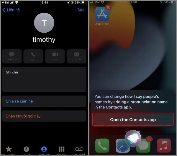 Siri đang phát âm sai tên danh bạ, người dùng cần chỉnh lại