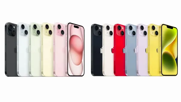 So sánh màu sắc iPhone 15 và iPhone 14