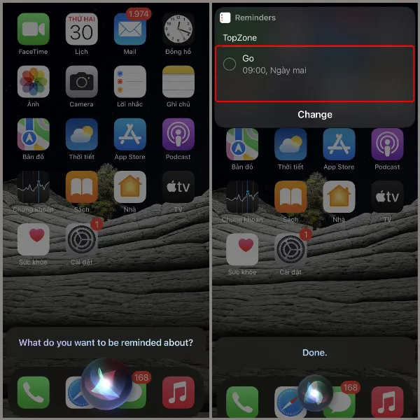 Sử dụng Siri để thêm lời nhắc trên iPhone