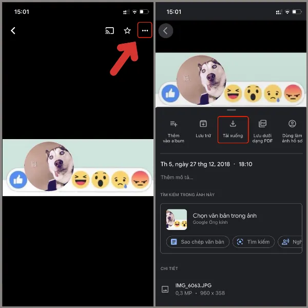 Tải ảnh từ Google Photos về iPhone