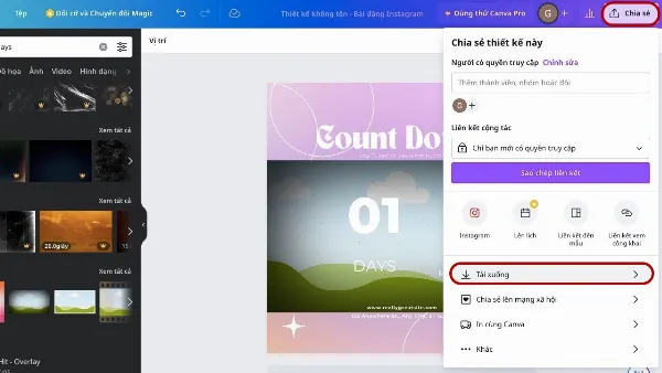 Template Instagram là gì? Cách tạo template trên Instagram cực đẹp, mang phong cách của riêng bạn 9 Tải template xuống sau khi hoàn thành