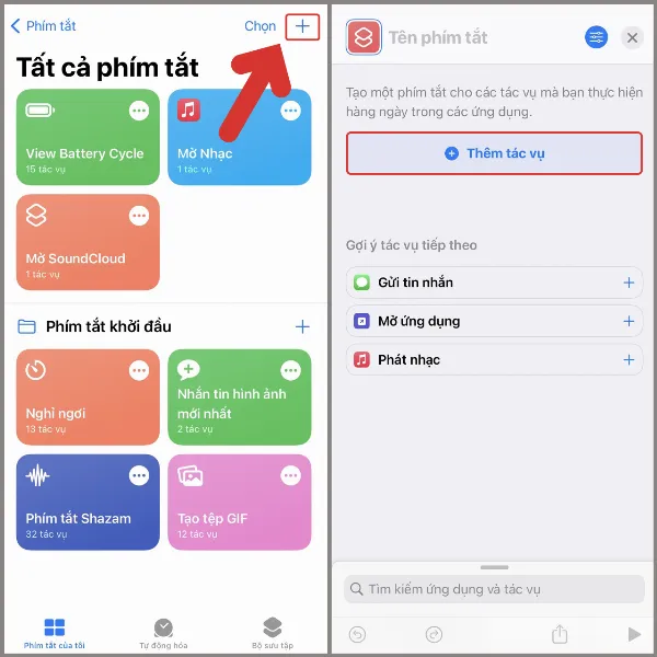 3 cách đổi icon iPhone để giao diện ấn tượng hơn, tuy dùng thiết bị đã lâu nhưng chưa biết mẹo này thì phí quá 2 Tạo phím tắt mới trong ứng dụng Phím tắt trên iPhone