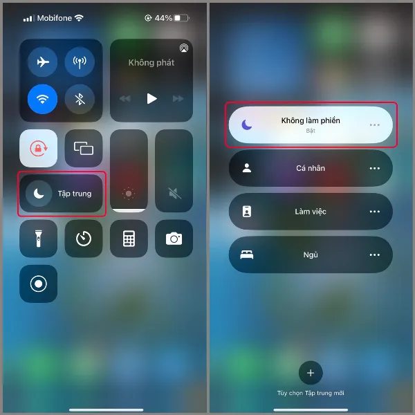 iPhone không gọi được phải làm sao? 7 cách khắc phục tình trạng này cực đơn giản chỉ với vài thao tác 5 Tắt Chế độ không làm phiền trong Trung tâm điều khiển