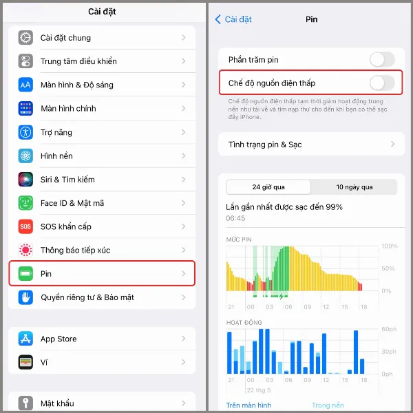 Tắt chế độ nguồn điện thấp trên iPhone