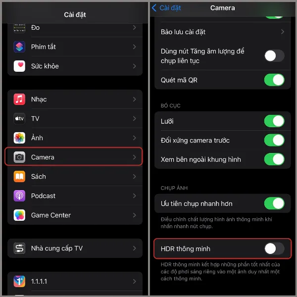 9 cách quay video đẹp trên iPhone, giúp bạn có ngay những thước phim với chất lượng xuất sắc 3 Tắt HDR thông minh