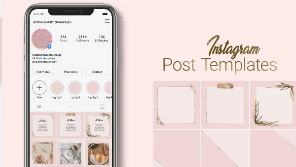 Template Instagram là gì? Cách tạo template trên Instagram cực đẹp, mang phong cách của riêng bạn 1 Template Instagram với nhiều khung ảnh và sticker dễ thương