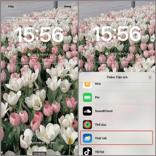 Thêm tiện ích Thời tiết vào màn hình khóa iPhone
