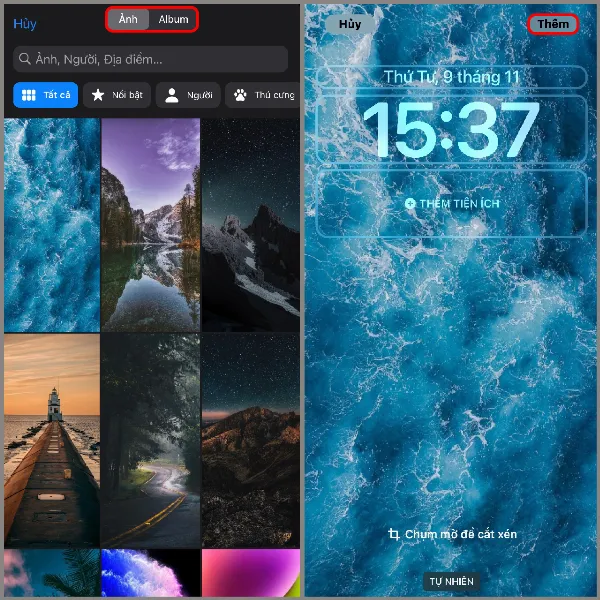 Thiết lập hình nền bãi biển làm hình nền cặp cho màn hình khóa và màn hình chính iPhone
