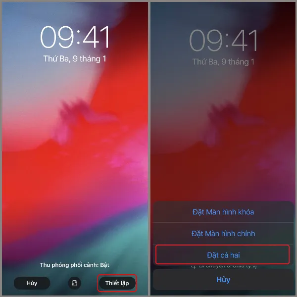 Thiết lập hình nền iOS 12 cho màn hình khóa và màn hình chính iPhone
