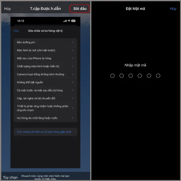 Thiết lập truy cập được hướng dẫn