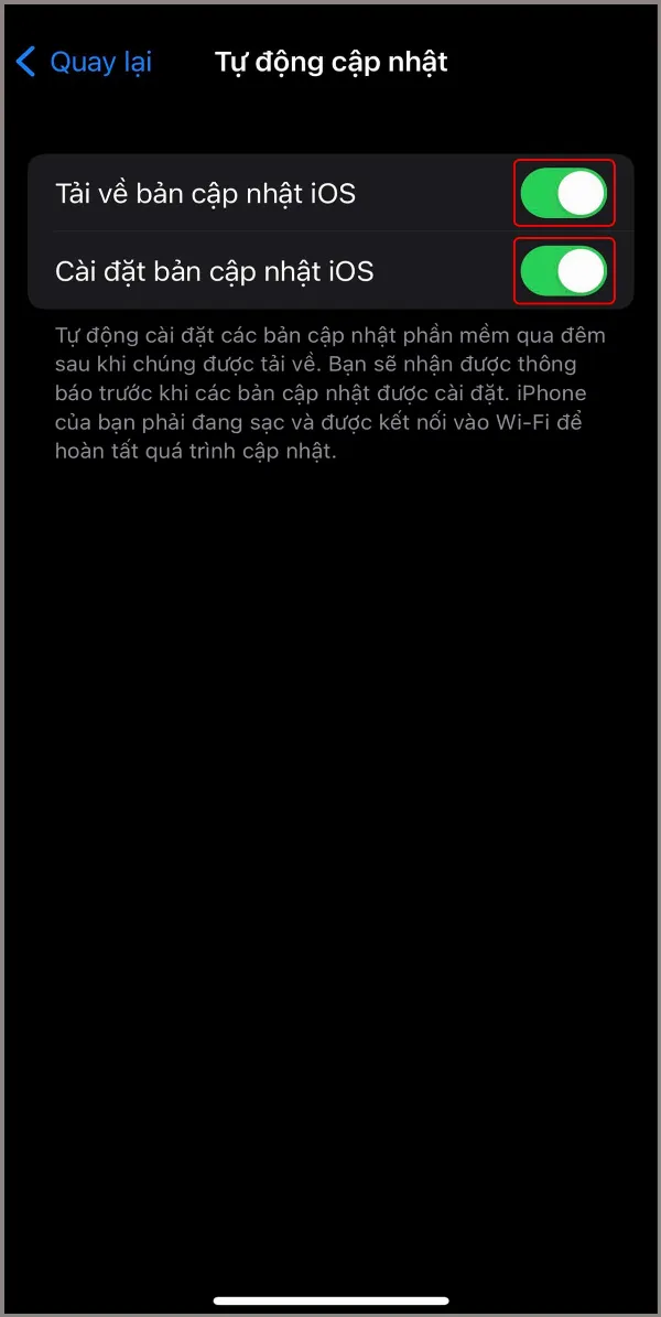 Thiết lập tự động cập nhật phần mềm