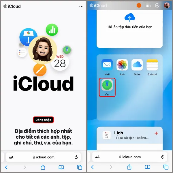 Tìm iPhone trên iCloud