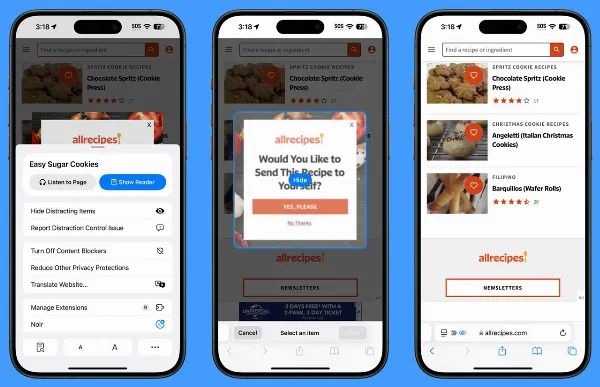 Tính năng Kiểm soát phân tâm trong Safari trên iOS 18.1 giúp loại bỏ các yếu tố gây xao nhãng