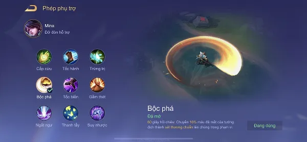 Tốc Biến là phép bổ trợ phù hợp với Mina